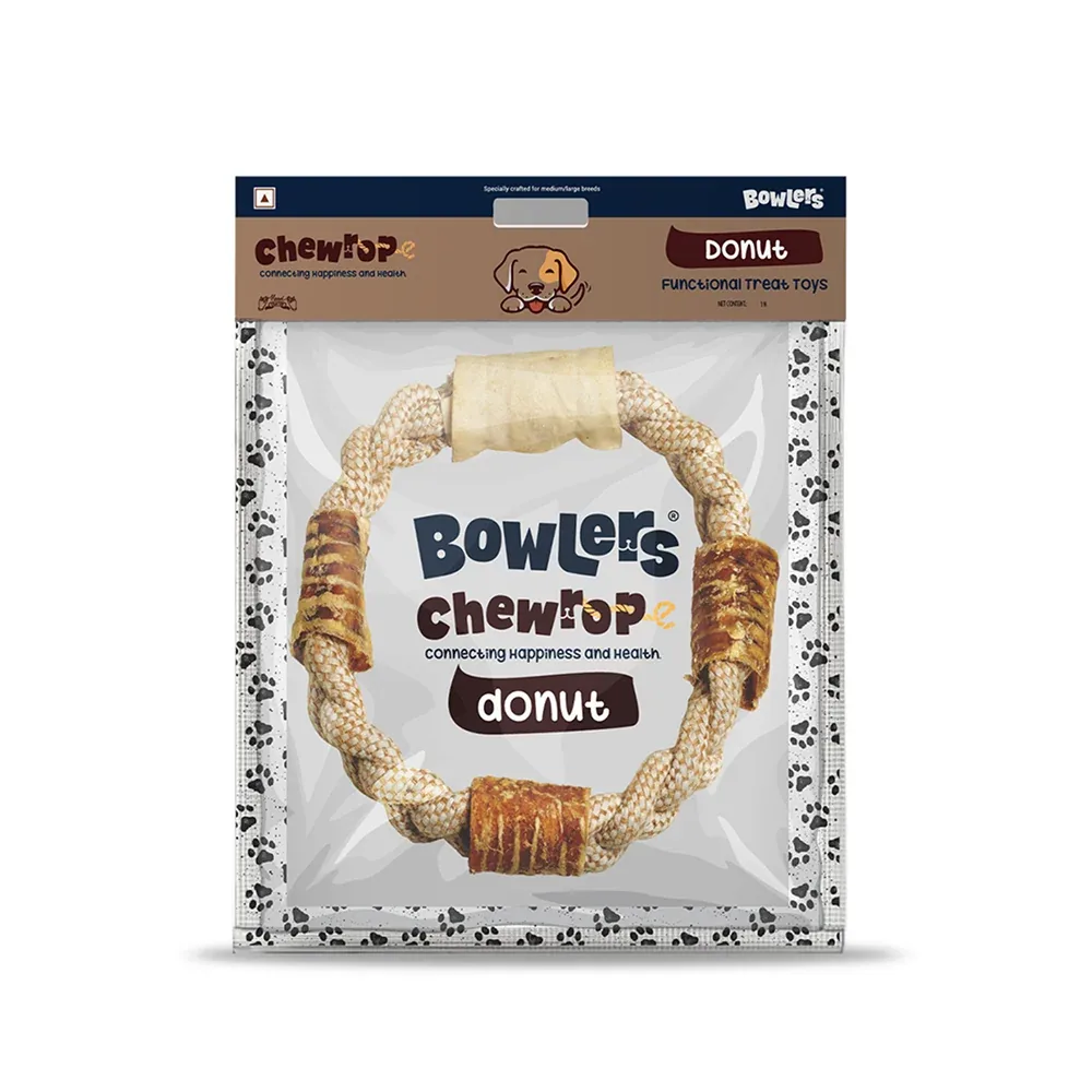 Bowlers Chewrope Donut Functional Dog Treat Toy (Buy 1 Get 1 Free) - Image 2