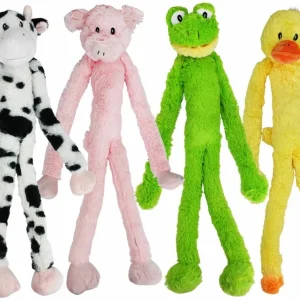 Multipet Minipet Swingin' Slevin Plush Dog Toy Assorted Animals 12 in