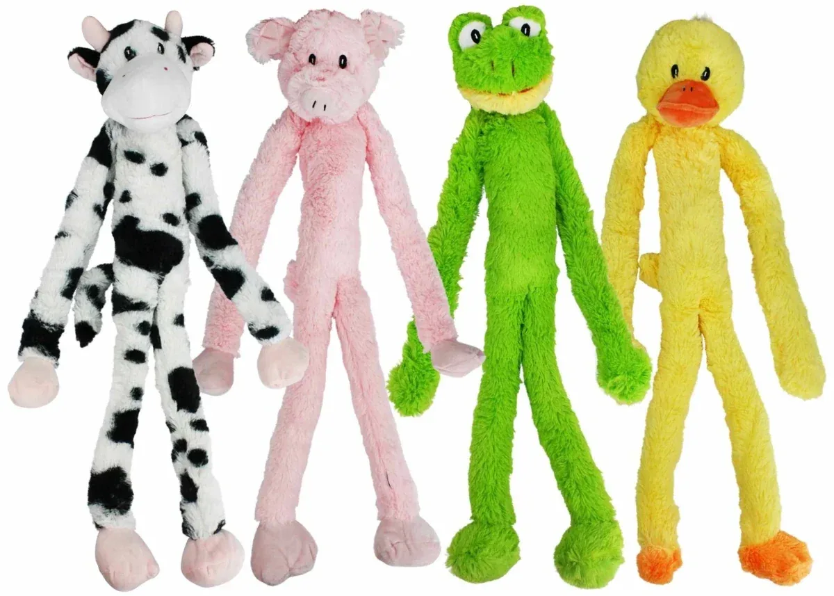 Multipet Minipet Swingin' Slevin Plush Dog Toy Assorted Animals 12 in