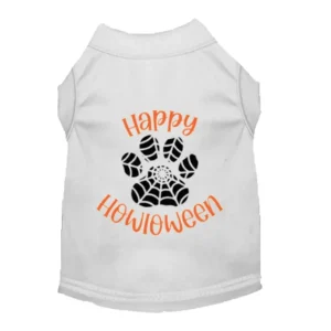 Happy Howloween Paw Print Tee - Halloween Dog T-Shirt
