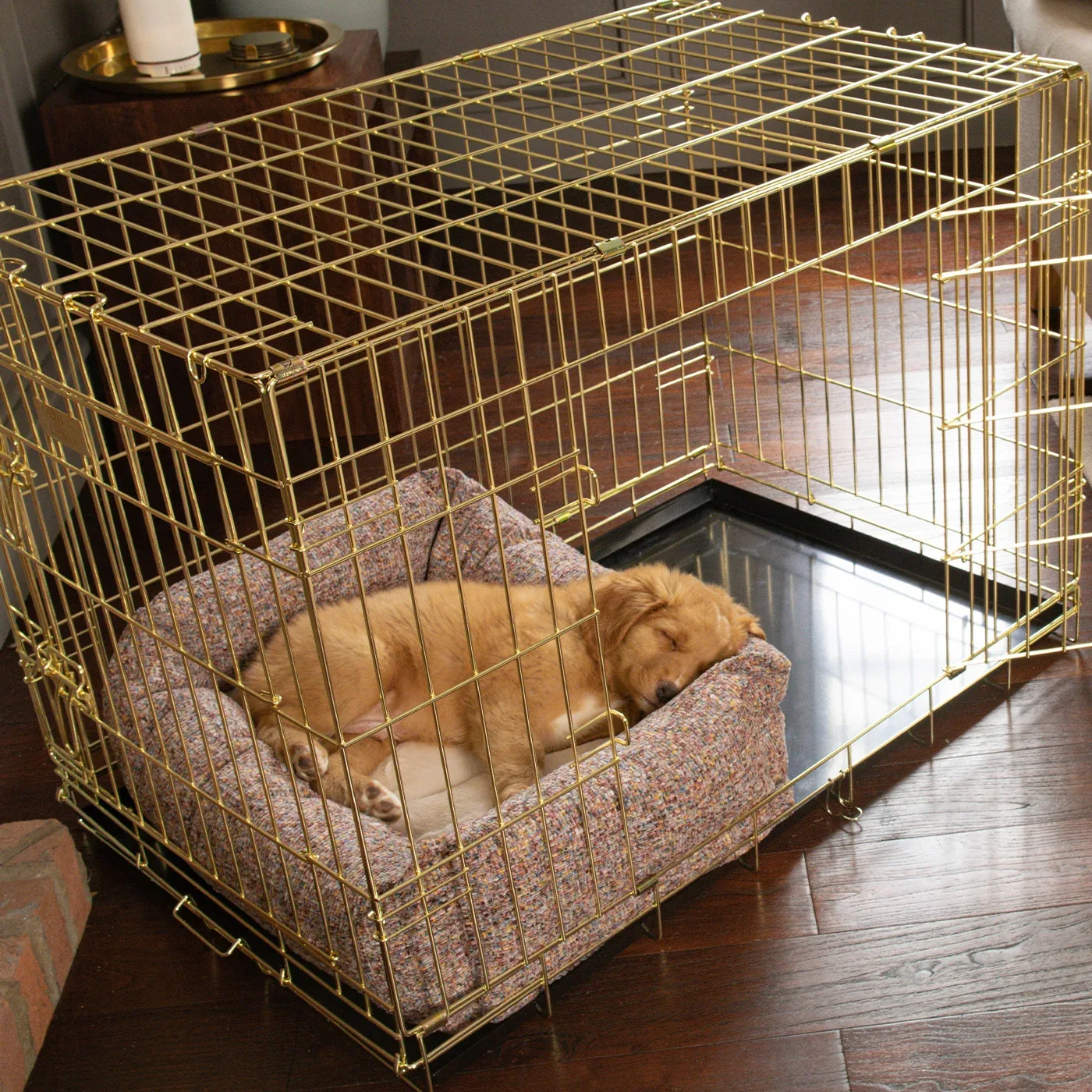 Dog Crate with Cosy & Calming Puppy Crate Bed in Rose Quartz Minerals by Lords & Labradors - Image 2