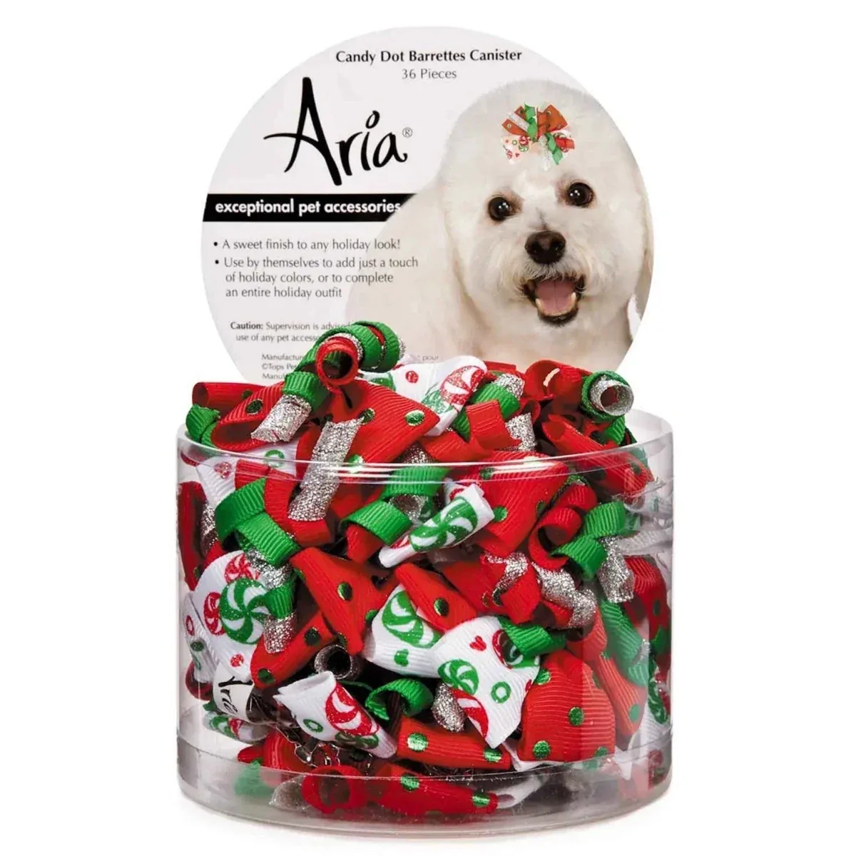 Aria Candy Dot Barrette Canister 36 ct