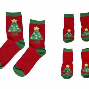 Pearhead Holiday Tree Human and Dog Sock Set, 2-Count