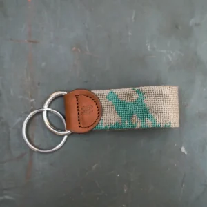 Hunting Dog Needlepoint Key Fob