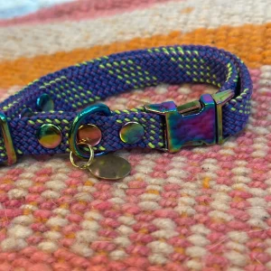 Saimin Flat Rope Collar - Pride Purple Mint
