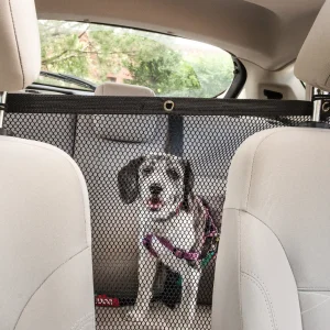 Pet Life ® Squared 'Easy-Hook' Backseat Mesh Folding Dog Cat Child Car Seat Carseat Safety Barrier
