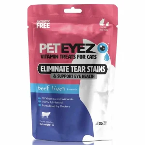 Pet Eyez Vitamin Cat Treats for Cats Beef Liver Formula 1 oz