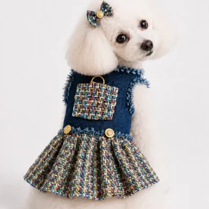 Denim and Tweed Couture Dress
