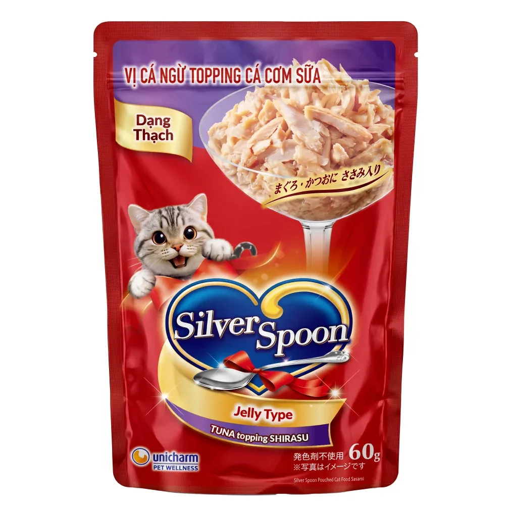 Unicharm Silver Spoon Pouched Jelly Shirasu Cat Wet Food