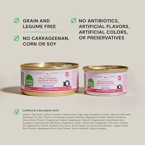 Open Farm Grain-Free Wild-Caught Salmon Pate Canned Cat Food - Image 2