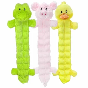 Multipet Long Squeaker Mat Plush Dog Toy Assorted Animals 24 in