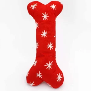 ZippyPaws Holiday Jigglerz Festive Bone Plush Dog Toy