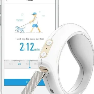 PETKIT ® 'GO' Bluetooth USB Charging Route and Walk Distance Tracking Activity Monitor Smart Pet Dog Leash w/ User Controlled Light Sensors w/ Inlcuded Leash