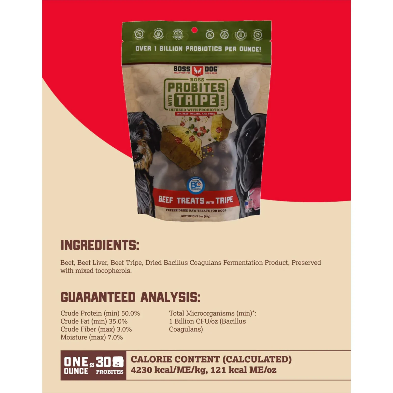 Boss Dog Freeze Dried Probites with Tripe for Dogs - Image 2