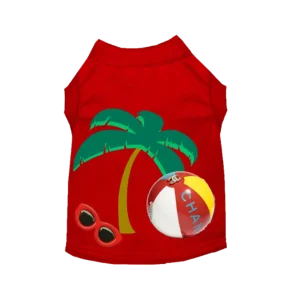My CC Summer Vacation - Designer-Inspired Dog Tee with Sunglasses Detail