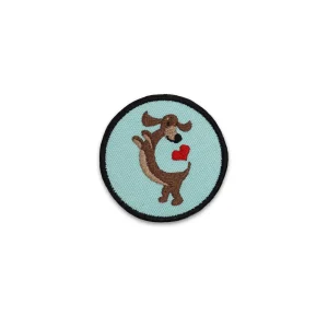 Dachshund Heart Circle Patch
