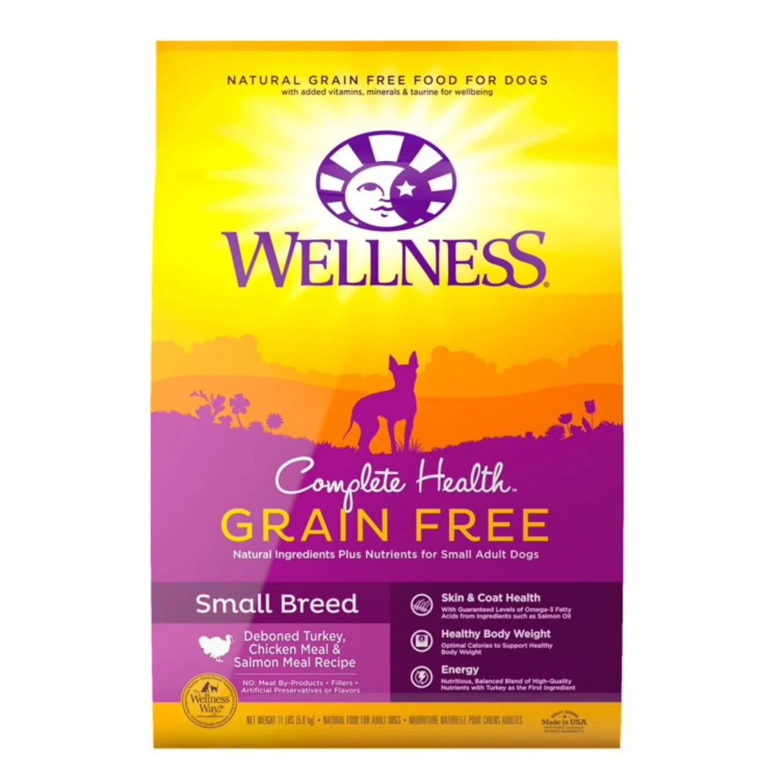 Wellness Dog Grain-Free Small Breed 11 lb Turkey Chicken Salmon Complete Health