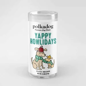 Polka Dog Holiday Mini Tube: Yappy Howlidays, Lucky Duck Bits 2 oz