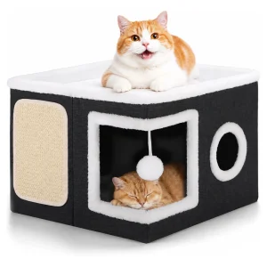 Petverse Sisal Scratching Pad with Top Lounger Indoor Cave Bed for Cats