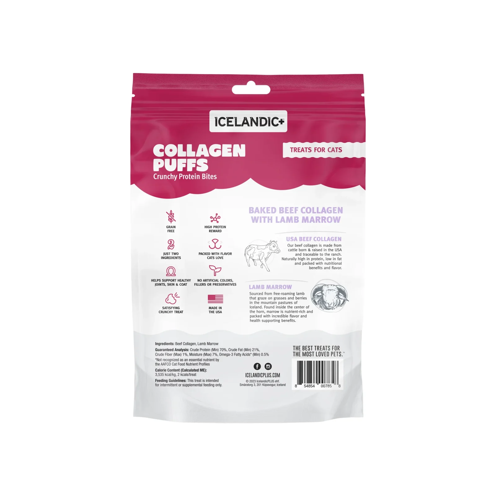 Icelandic+ Beef Collagen Mini Puffs Dehydrated Cat Treats - Image 2
