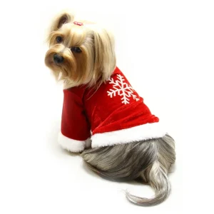 Velour Holiday Shirt with Sparkling Silver Snowflake