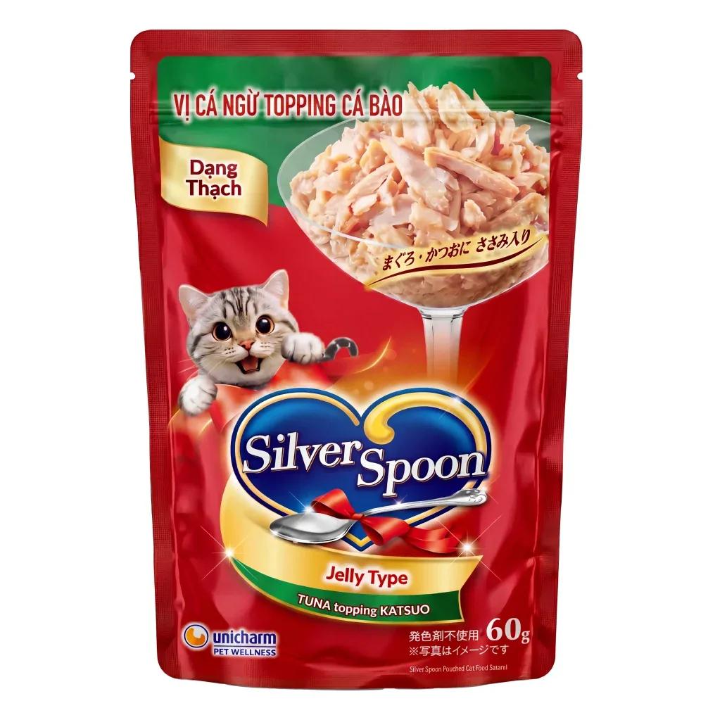 Unicharm Silver Spoon Pouched Bonito Jelly Katsuo Cat Wet Food