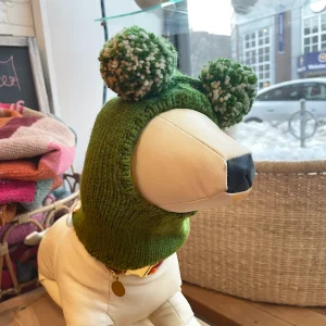 Pom Pom Sweater Hood - Green