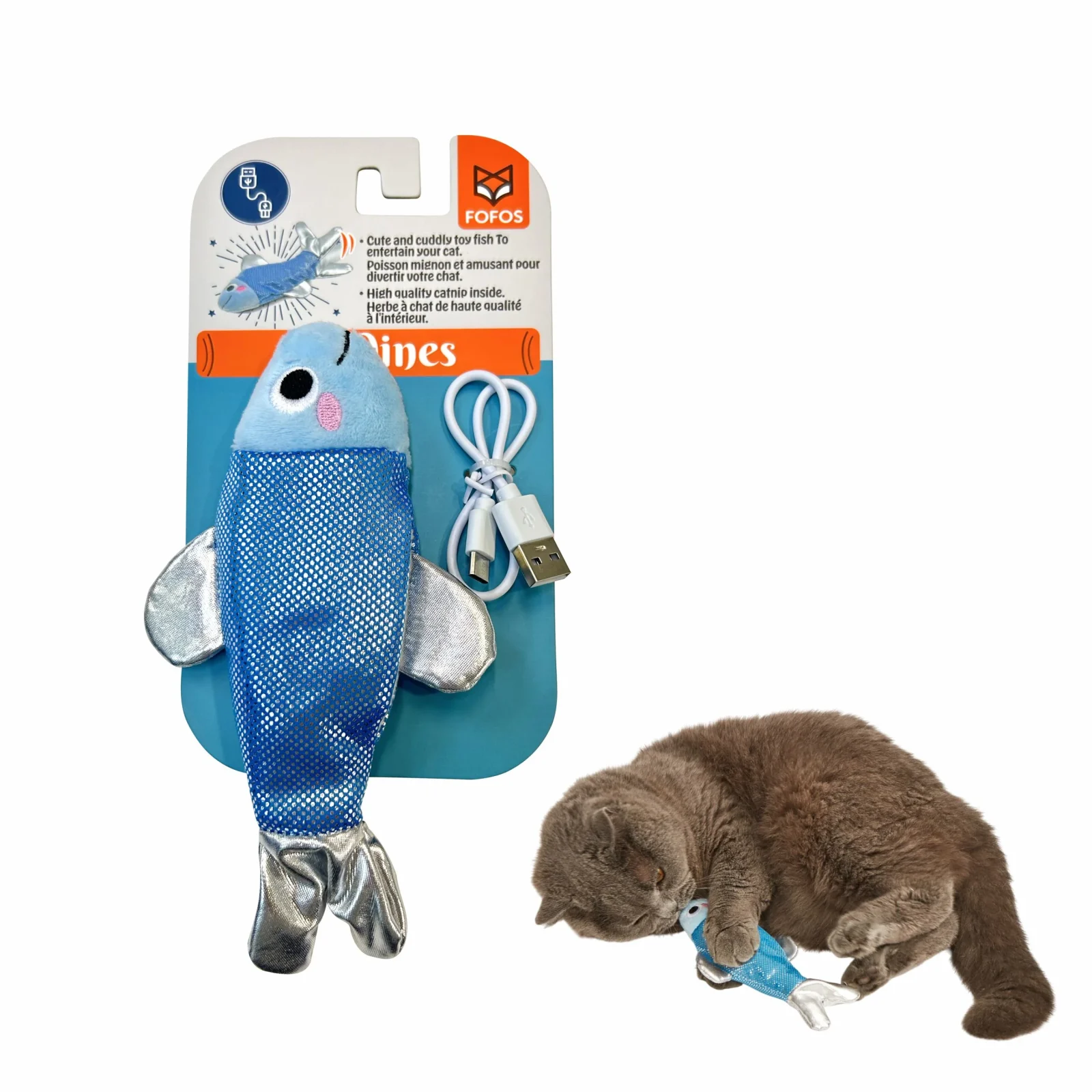 Fofos Sardine Dancing Fish USB Rechargeable Toy for Cats - Image 2