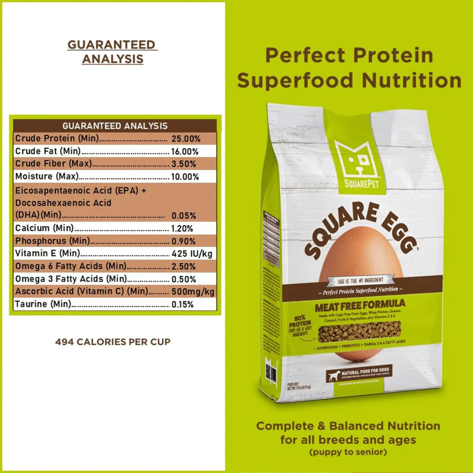 Square Pet Square Egg Meat Free Formula Dry Dog Food - Image 2