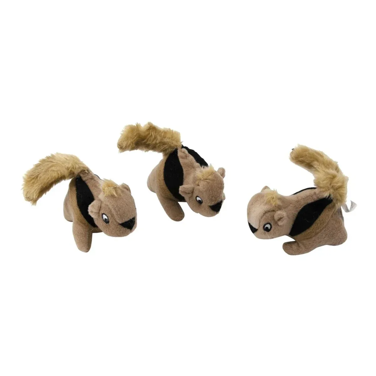 Outward Hound Squeakin' Squirrels Plush Dog Toy Brown, 3-Count - Image 2