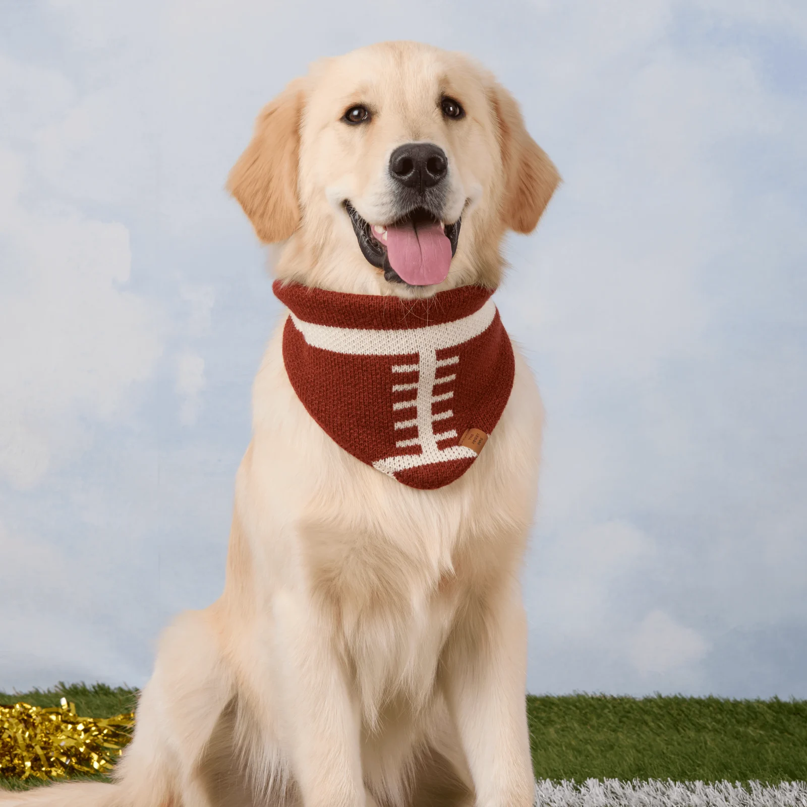 Football Knit Dog Bandana - Image 2