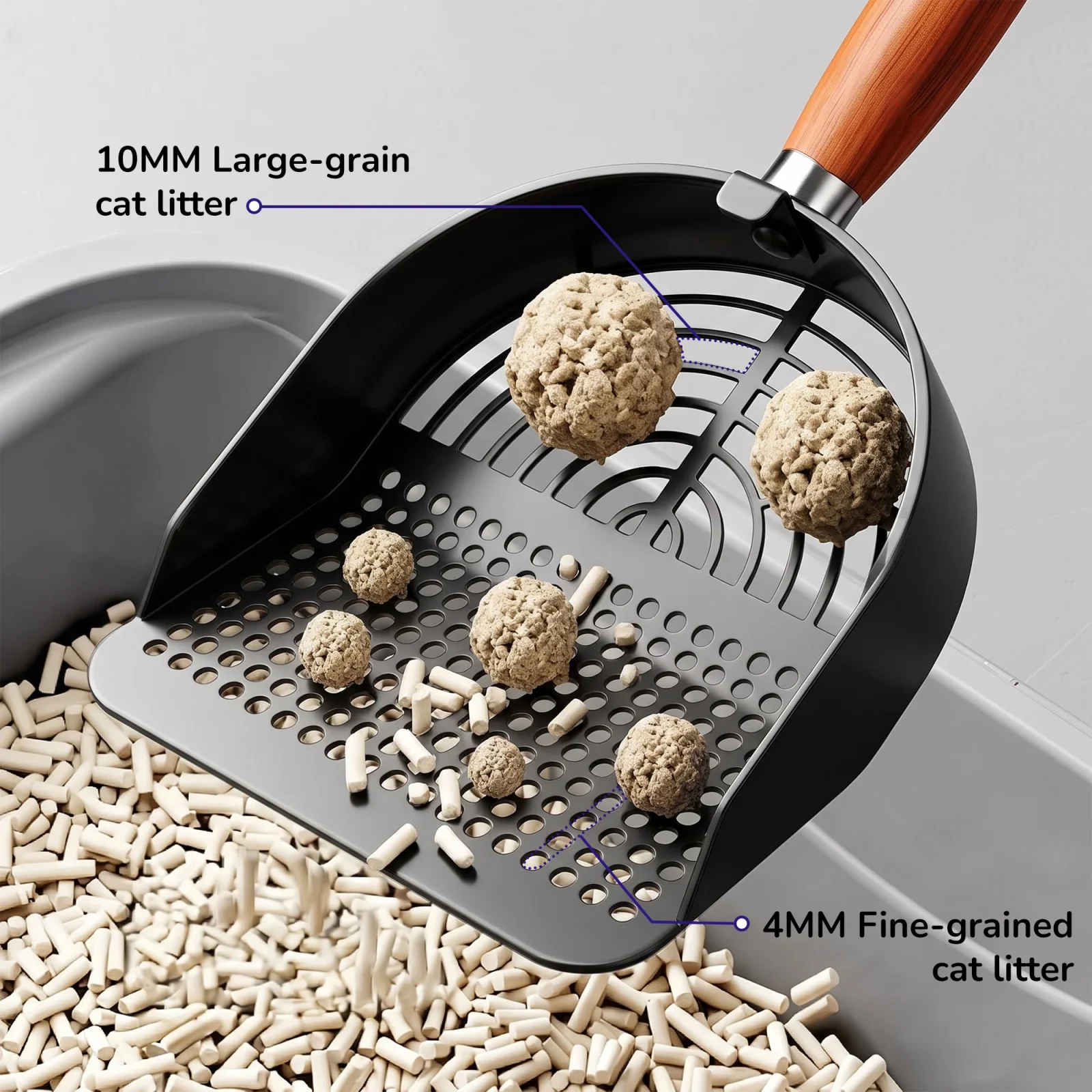 Petverse Stainless Steel Circle Pattern Scooper for Cats - Image 2