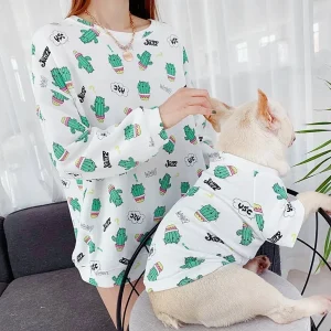 Green Dinosaur Matching Pet and Owner Cardigan Sweater Set