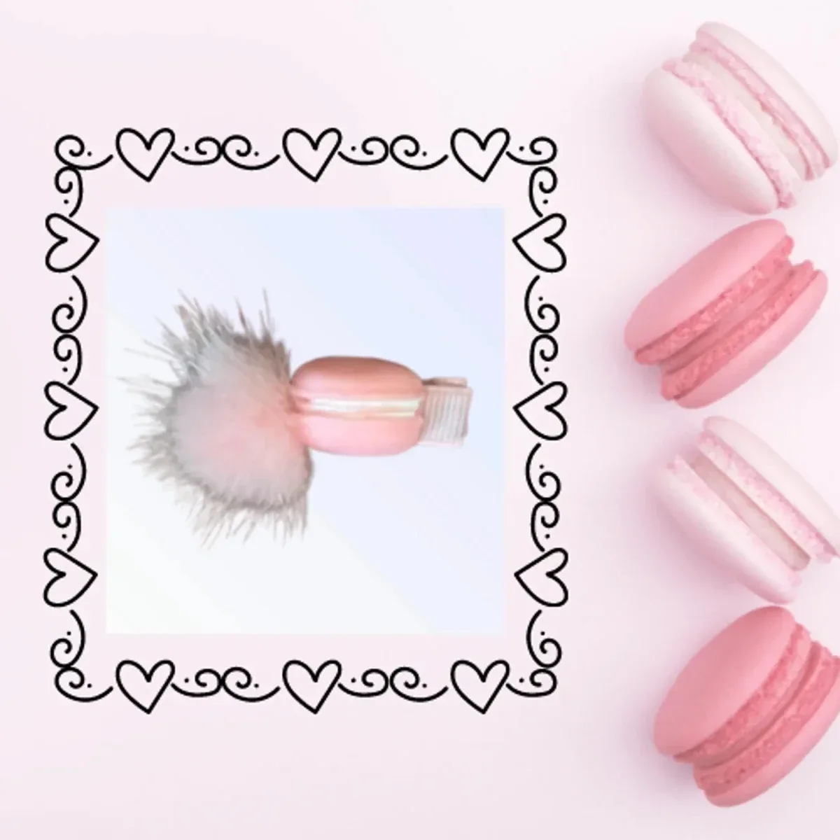 Mink PomPom Macaroon Dog Hair Clip by Bark Fifth Avenue