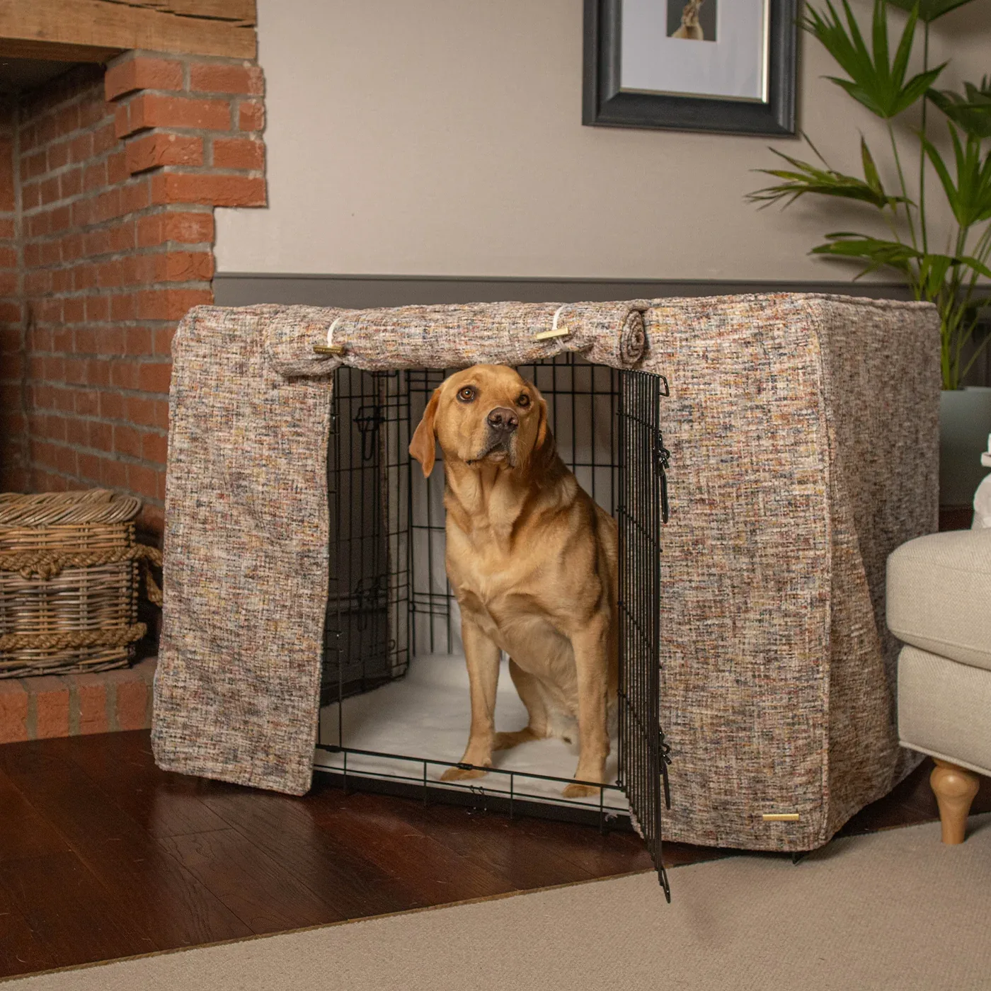 Dog Crate with Crate Cover in Opal Minerals by Lords & Labradors
