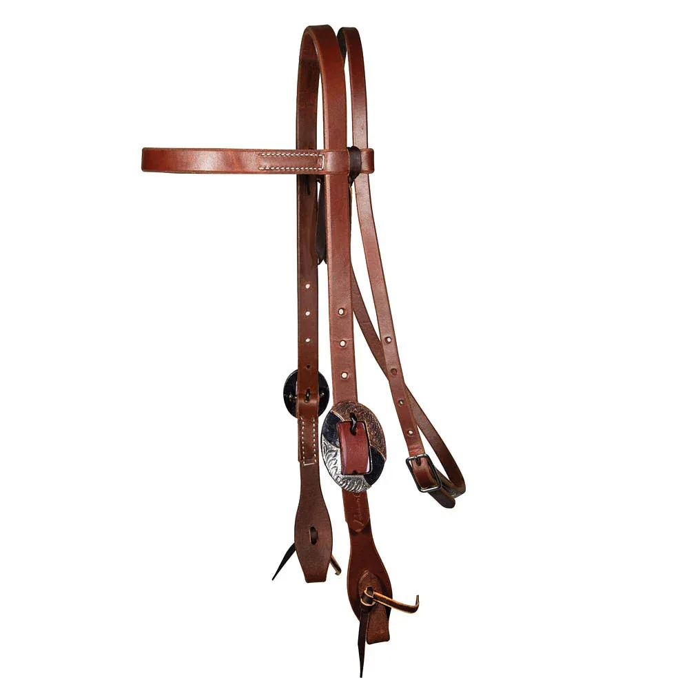 Professionals Choice 3/4in Silver Double Buckle Ranch Browband Headstall