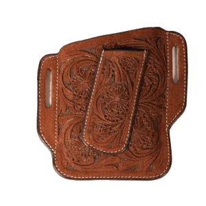 Professionals Choice Chocolate Roughout Floral Cell Phone and Knife Sheath Belt Holder