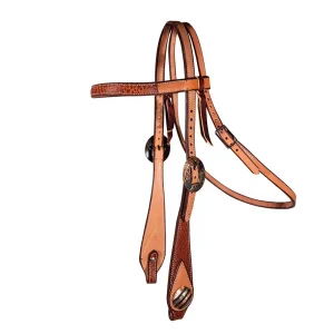 Professionals Choice Tan Bison Swell Cheek Browband Headstall