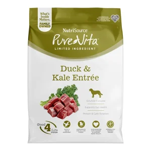 PURE VITA DOG ADULT GRAIN FREE DUCK & KALE 25LBS