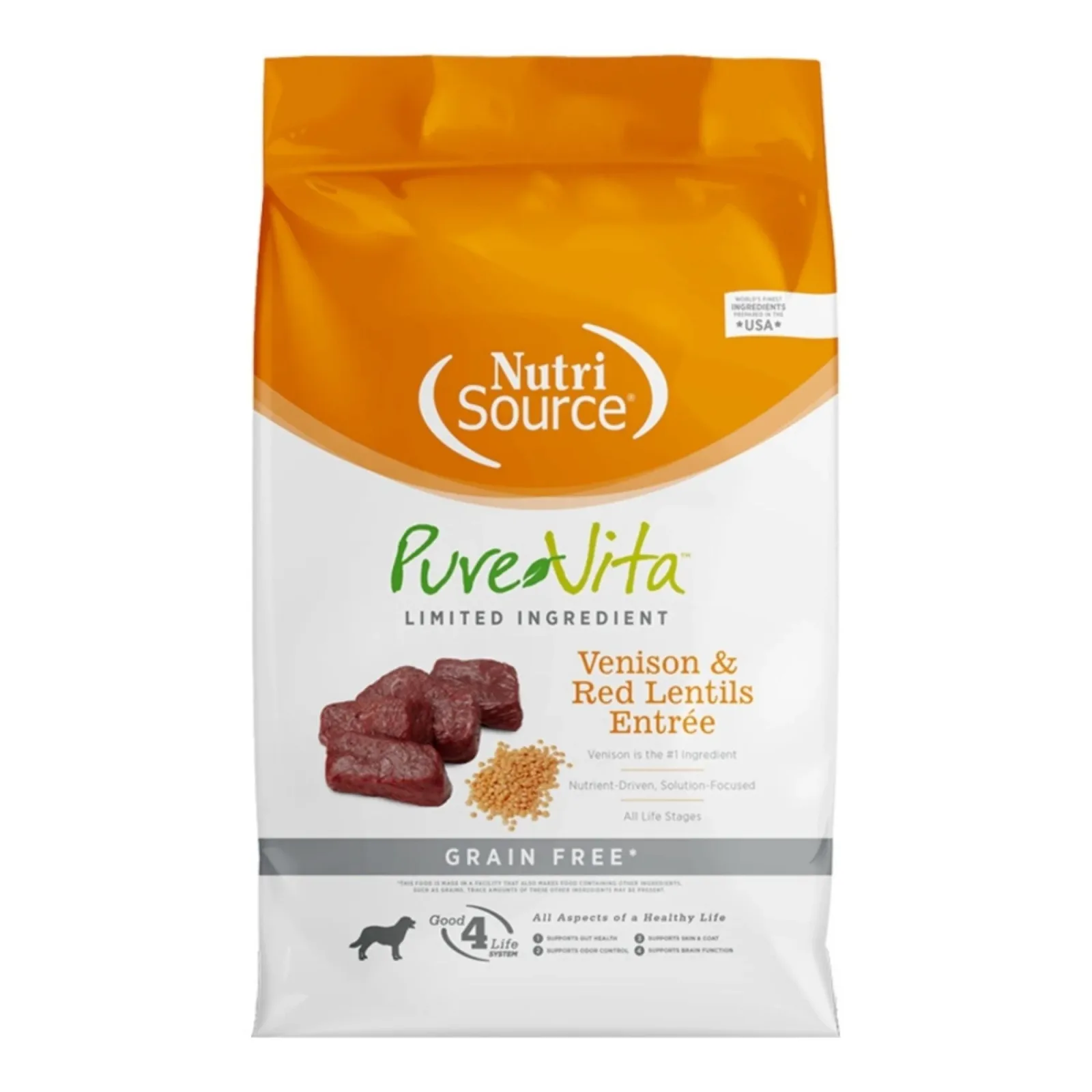 Pure Vita Dog Grain-Free Venison & Red Lentils 12 lb