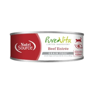 Pure Vita Grain-Free 96% Beef & Beef Liver Wet Cat Food, 5 oz