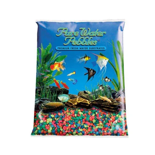 Pure Water Pebbles Premium Fresh Water Coated Aquarium Gravel Neon Rainbow 6/5 lb - Image 2