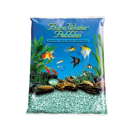 Pure Water Pebbles Premium Fresh Water Coated Aquarium Gravel Turquoise 2/25 lb - Image 2