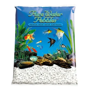 Pure Water Pebbles Premium Fresh Water Frosted Aquarium Gravel Platinum White 6/5 lb