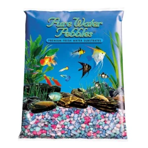 Pure Water Pebbles Premium Fresh Water Frosted Aquarium Gravel Rainbow 6/5 lb