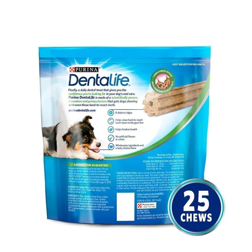 Purina Dentalife Daily Oral Care Adult Small & Medium Breed Chicken Flavor Dog Treats - Image 2