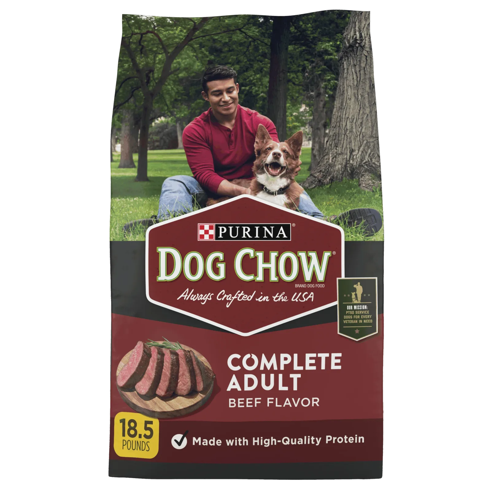 Purina Dog Chow Complete Adult Dry Dog Food Kibble Beef Flavor - Image 2