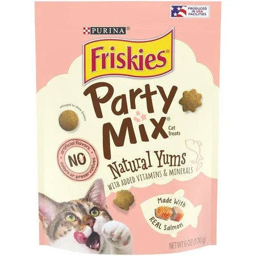 Purina Friskies Party Mix Natural Yums With Real Salmon Cat Treats 6/6oz {L-1}050860 - Image 2