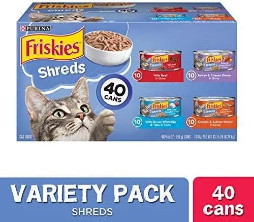 Purina Friskies Shreds in Gravy Adult Cat Variety Pack 40/5.5 oz {L+1}050680 - Image 2