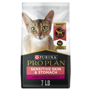 Purina Proplan Sensitive Skin and Stomach Cat Food Lamb and Rice Formula - 7 lb. Bag